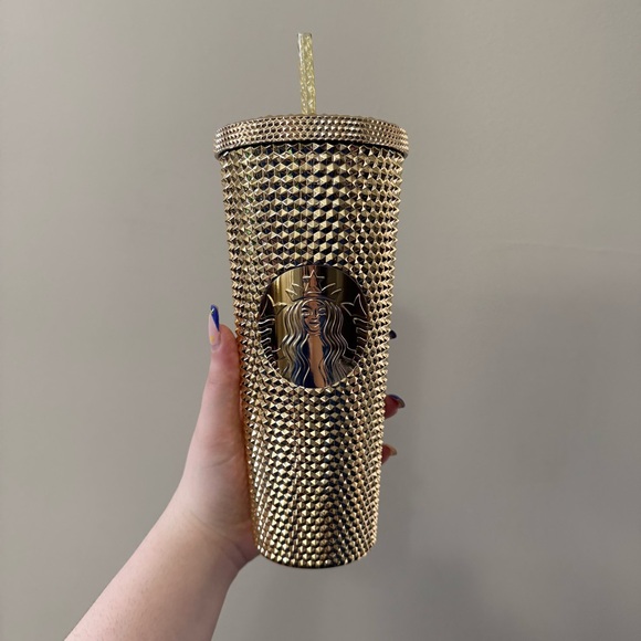 Starbucks Bling High Shine gold holiday 2022 limited edition studded tumbler - Picture 1 of 7